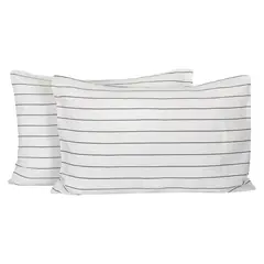 LA BLANQUERIA - Funda Almohada Harlem Noir 50X70 Cm - Set De 2 La Blanquería