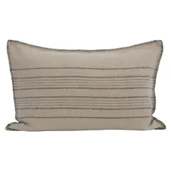 LA BLANQUERIA - Funda Cojín Grenoble Natural/Negro 40X60 Cm La Blanquería