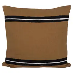 LA BLANQUERIA - Funda Lino Bordado Skagen Tabac 45X45 Cm La Blanquería