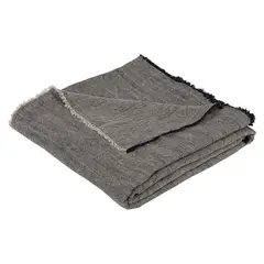 LA BLANQUERIA - Manta Rennes Natural/Negro 135X250 Cm La Blanquería