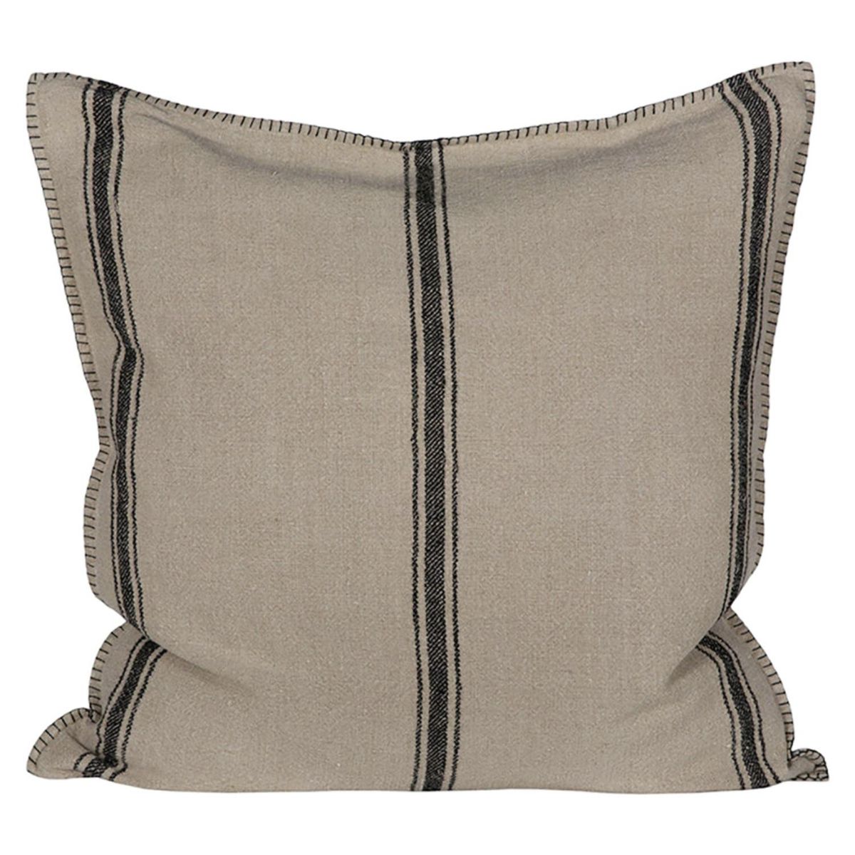 LA BLANQUERIA - Funda Cojín Niza Natural/Negro 45X45 Cm La Blanquería