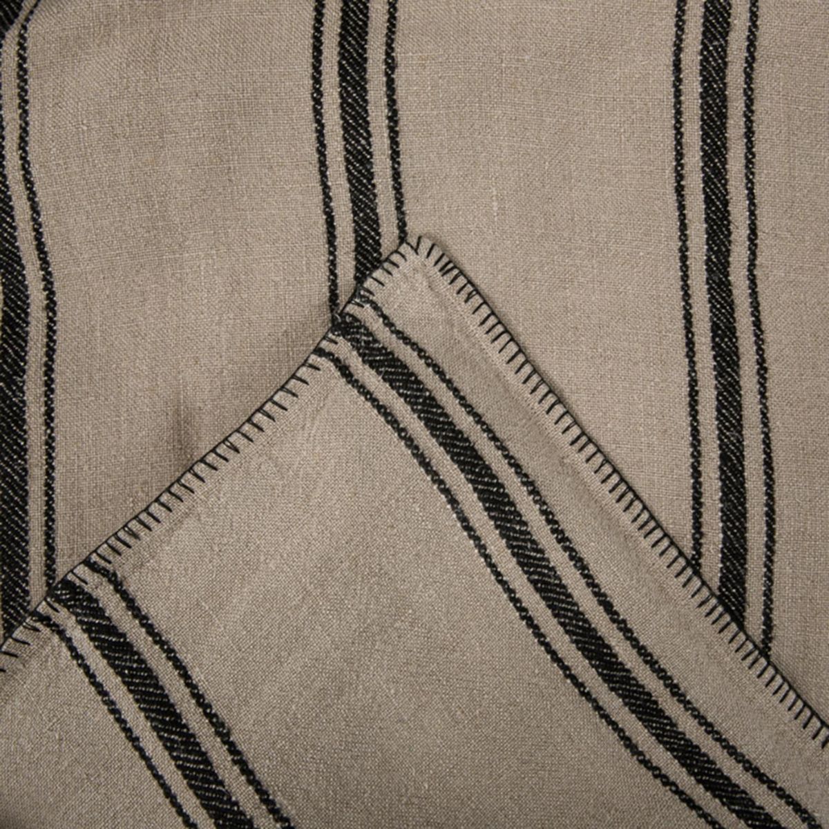 LA BLANQUERIA - Funda Cojín Niza Natural/Negro 45X45 Cm La Blanquería