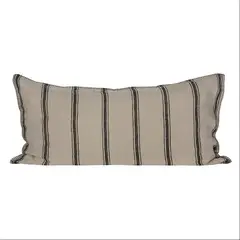 LA BLANQUERIA - Funda Cojín Niza Natural/Negro 55X110 Cm La Blanquería
