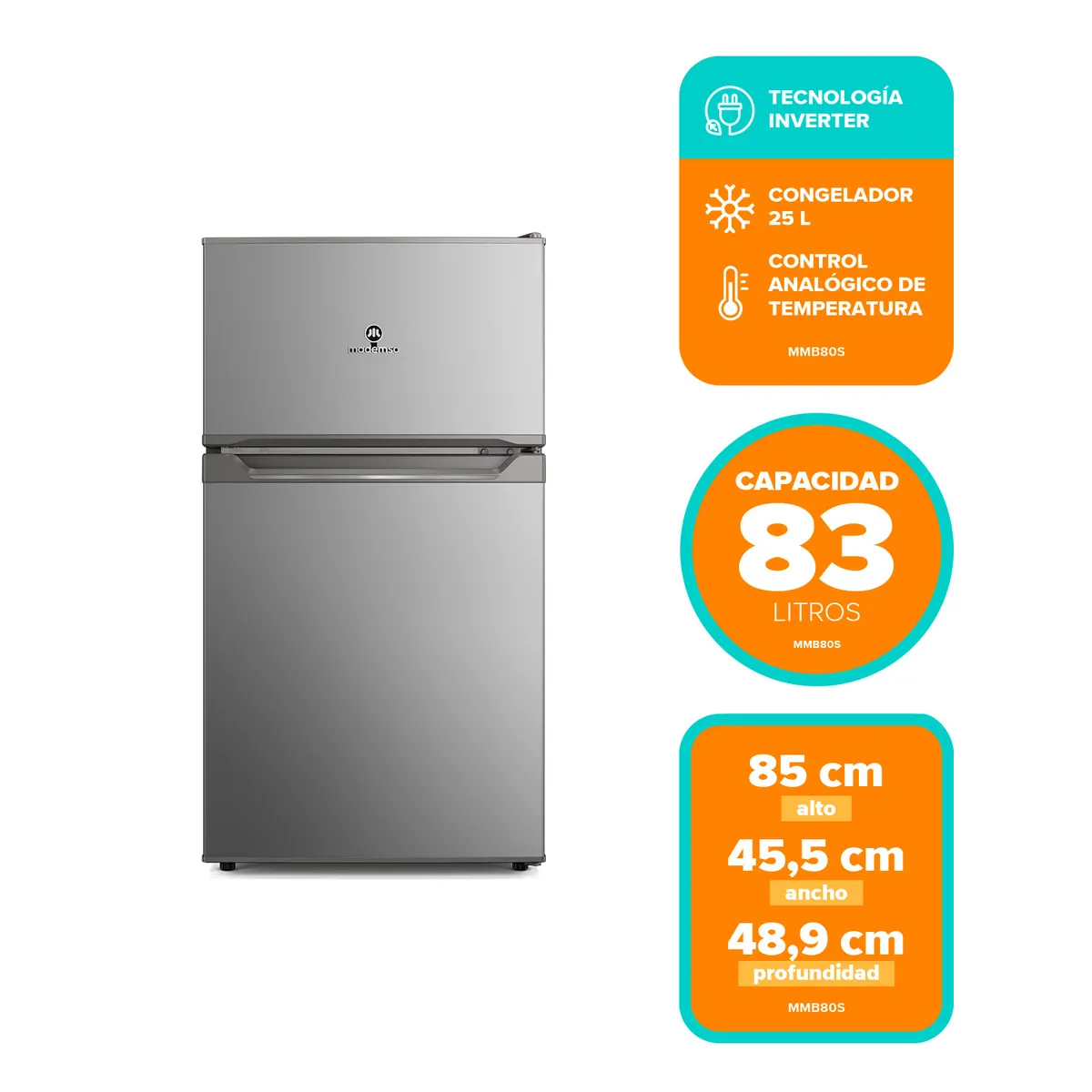 MADEMSA - Mini Refrigerador 83 Litros MMB80S Mademsa