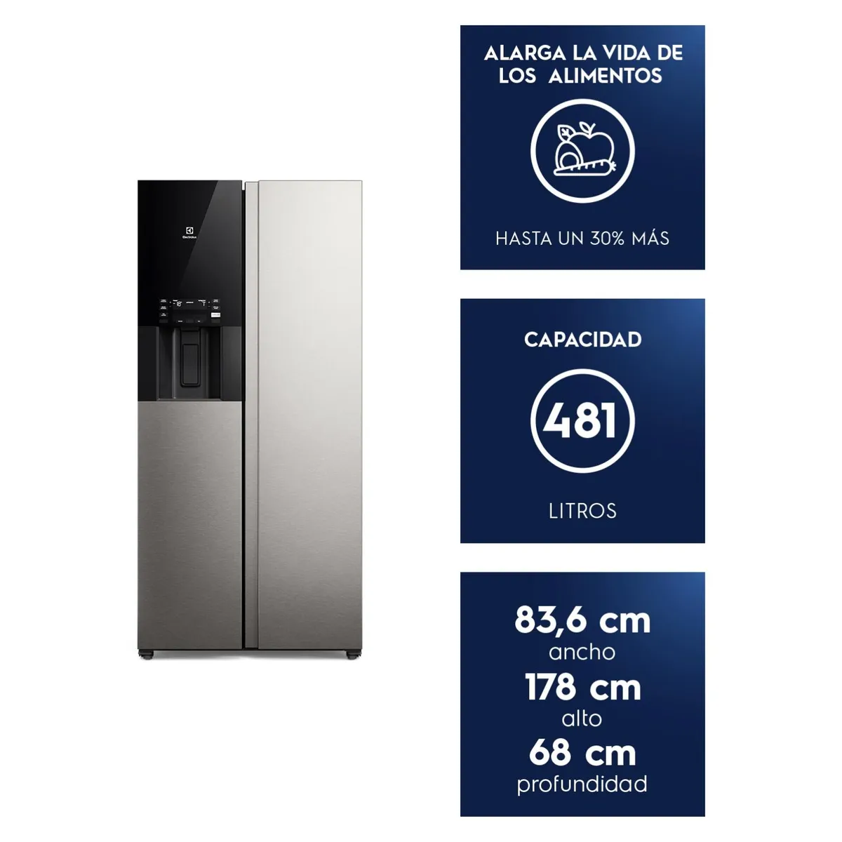 ELECTROLUX - Refrigerador Side by Side No Frost 481 Litros ES4W Electrolux