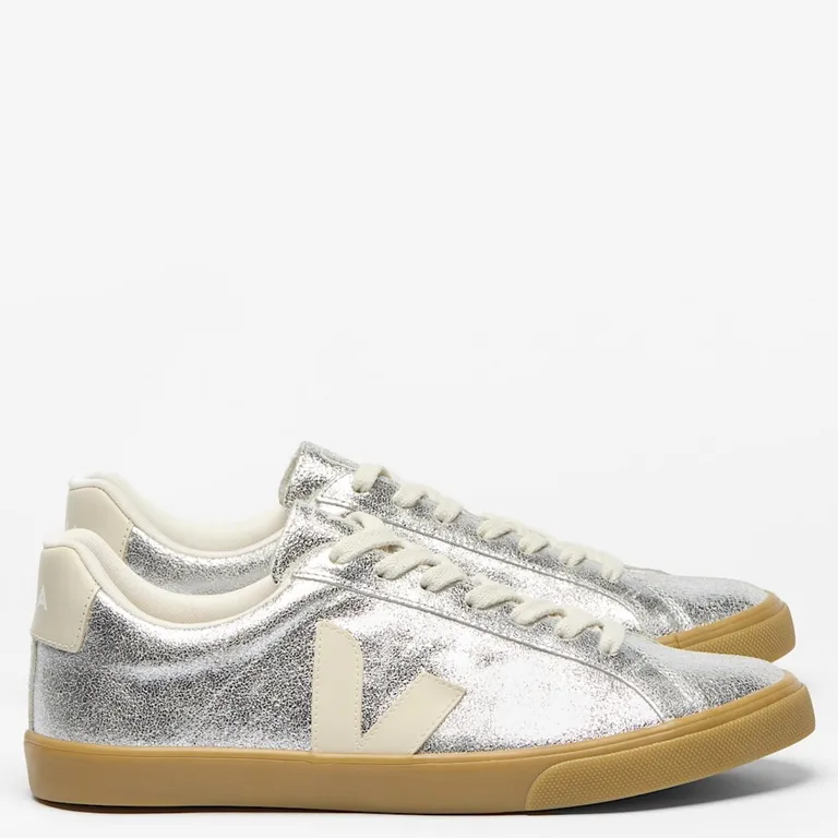 Esplar Suede Pierre Natural Zapatilla Urbana Mujer Cuero Plateado