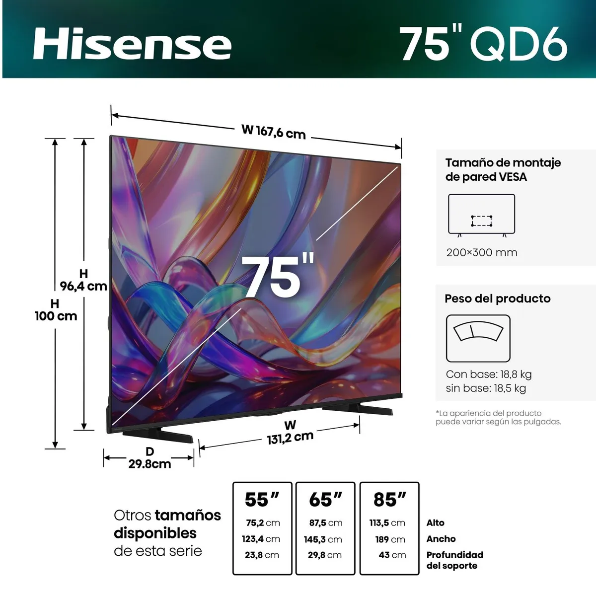 HISENSE - QLED Smart Tv 75" QD68SG Hisense