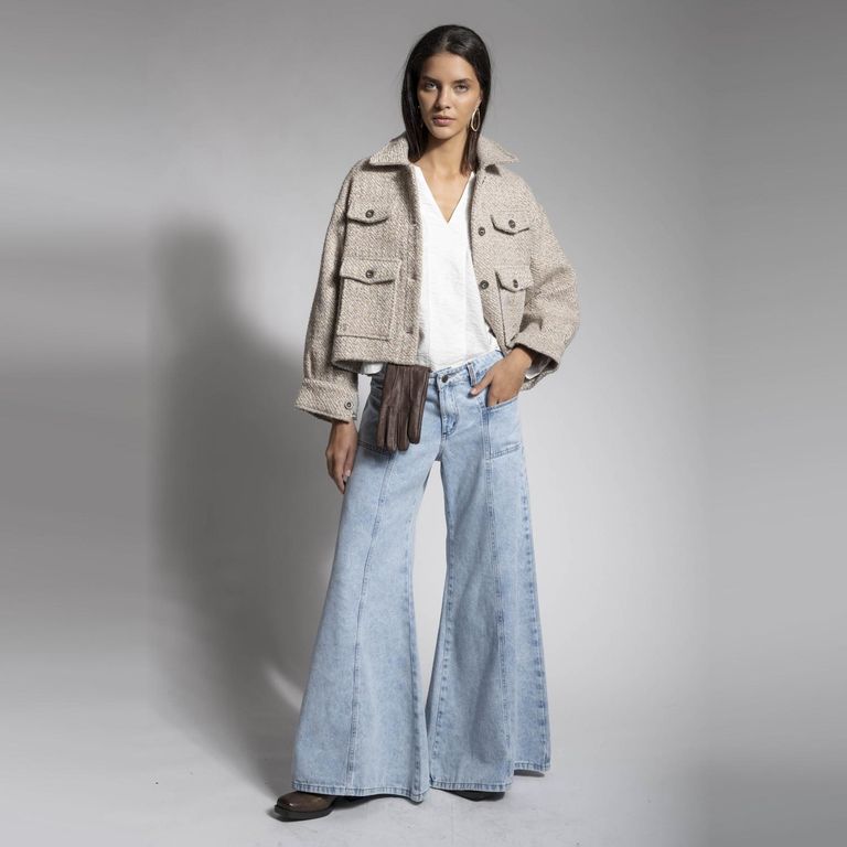 Jeans Palazzo Tiro Medio Arianna I Celeste Mujer