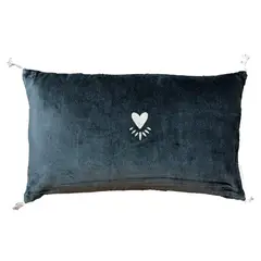 BONCOEURS - Cojín Con Relleno Plumas Velvet Carbón 30X50 Cm