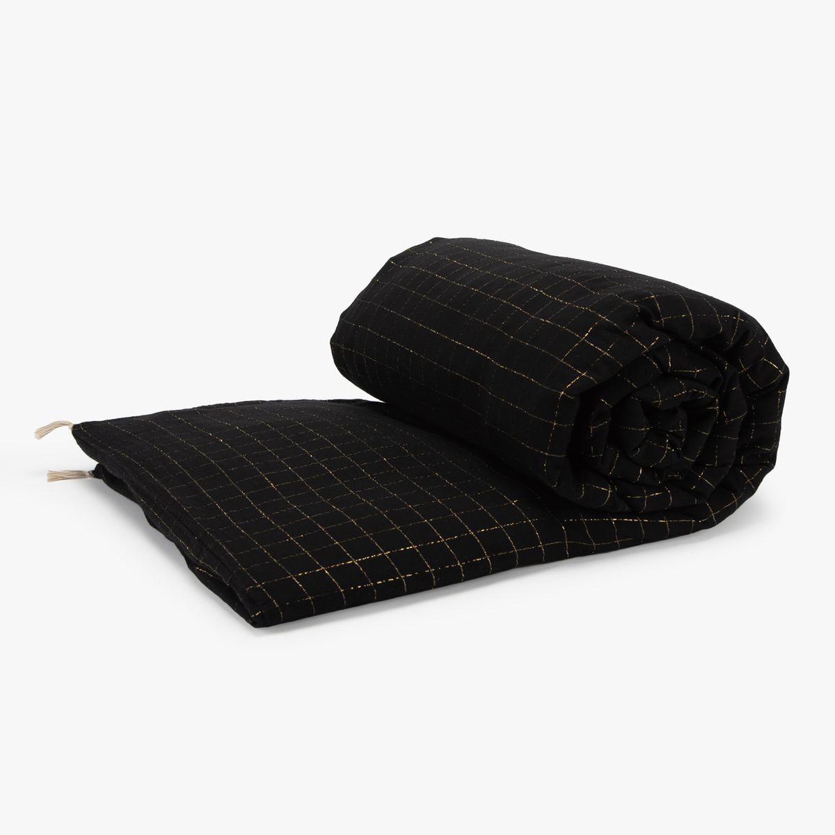 BONCOEURS - Sofá Cover Lurex Carreau Carbón 85X200 Cm Con Relleno