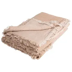 MAISON DE VACANCES - Crumpled Washed Linen Nude 140X250 Cm