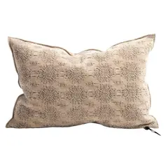 MAISON DE VACANCES - Cojín Con Relleno Plumas Stone Washed Jacquard Kilim Nude 65X65 Cm