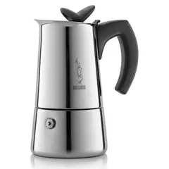 BIALETTI - Cafetera Italiana 170 ml 4 Tazas Acero Inoxidable Musa