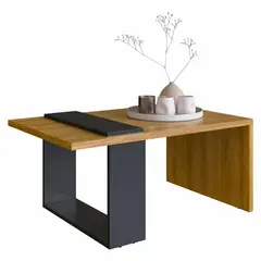 BE DESIGN - Mesa De Centro Nórdica Boho Miel Negro