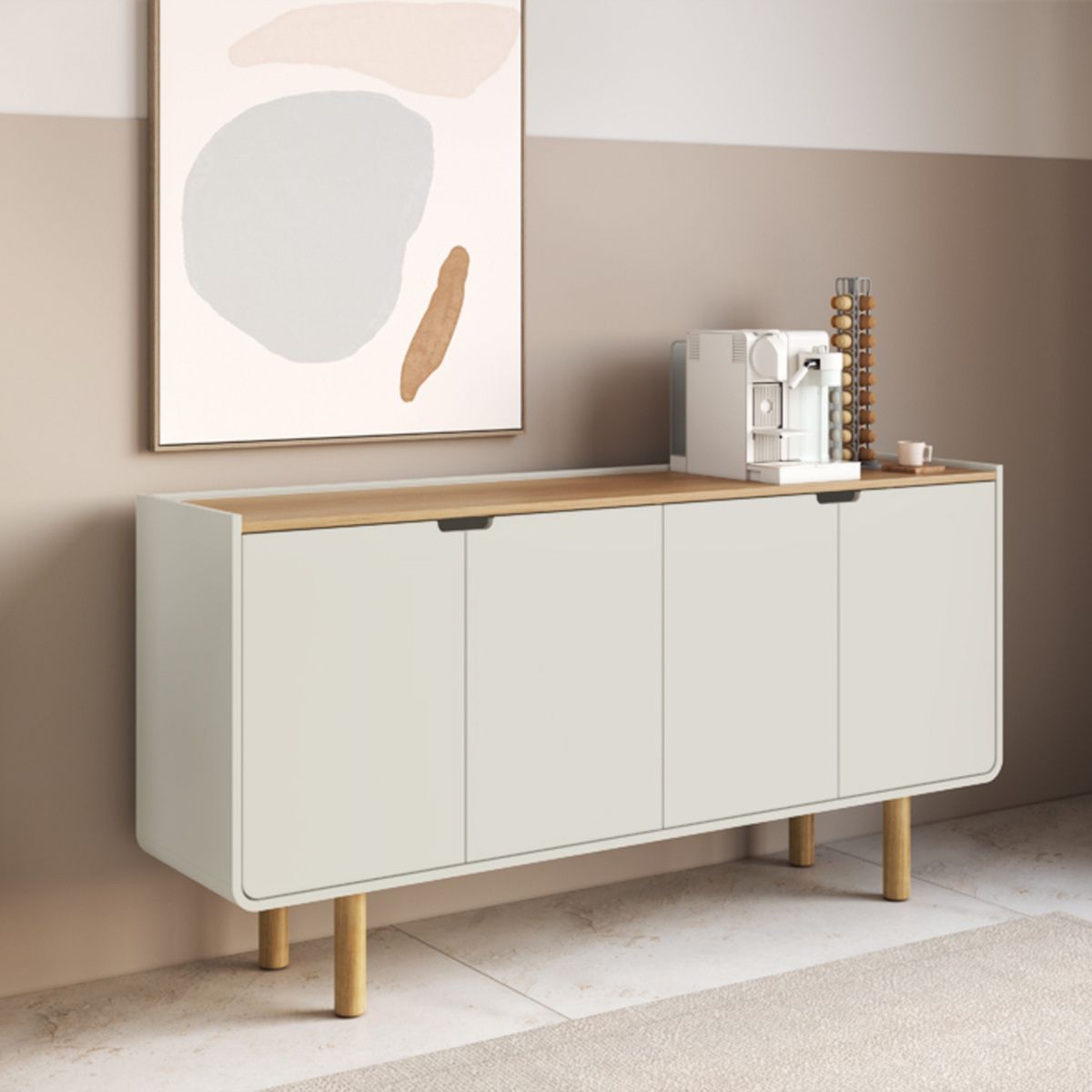 DECOCASA - Buffet 4 Puertas Aura 28095 Off White Decocasa
