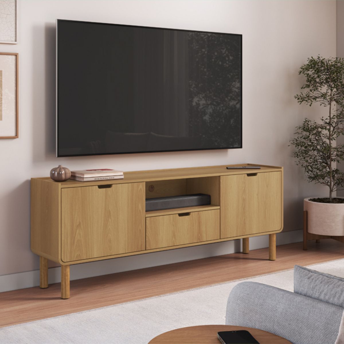 DECOCASA - Rack 70" 1 8 Aura 28101 Natural Decocasa