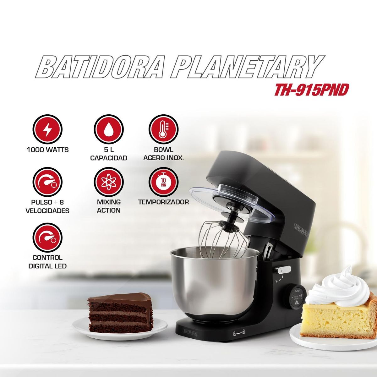 Batidora Planetary TH-915PND Thomas, marca THOMAS - Foto 2