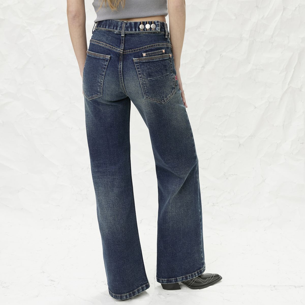 AMERICANINO - Jeans Wide Leg Tiro Medio Mujer Americanino