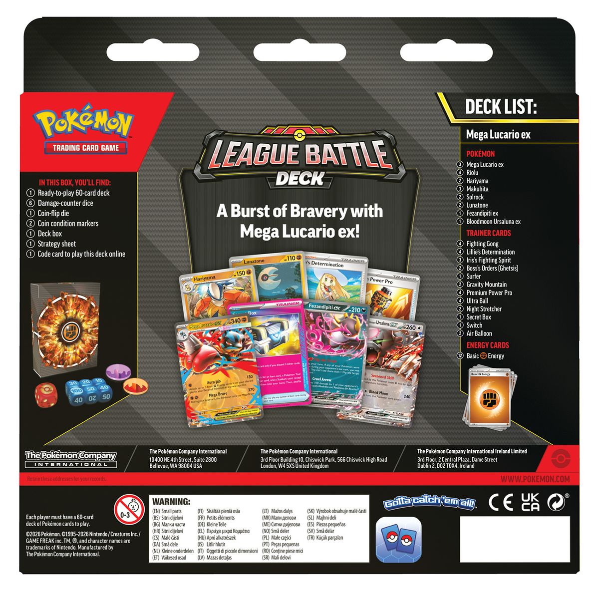 POKEMON - Tcg Mega Lucario Ex League Battle Pokemon