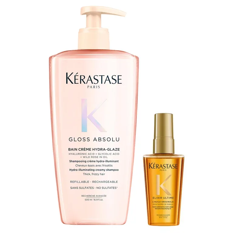 KERASTASE Set Anti-Frizz Shampoo 500ml + Aceite 50ml para Cabello