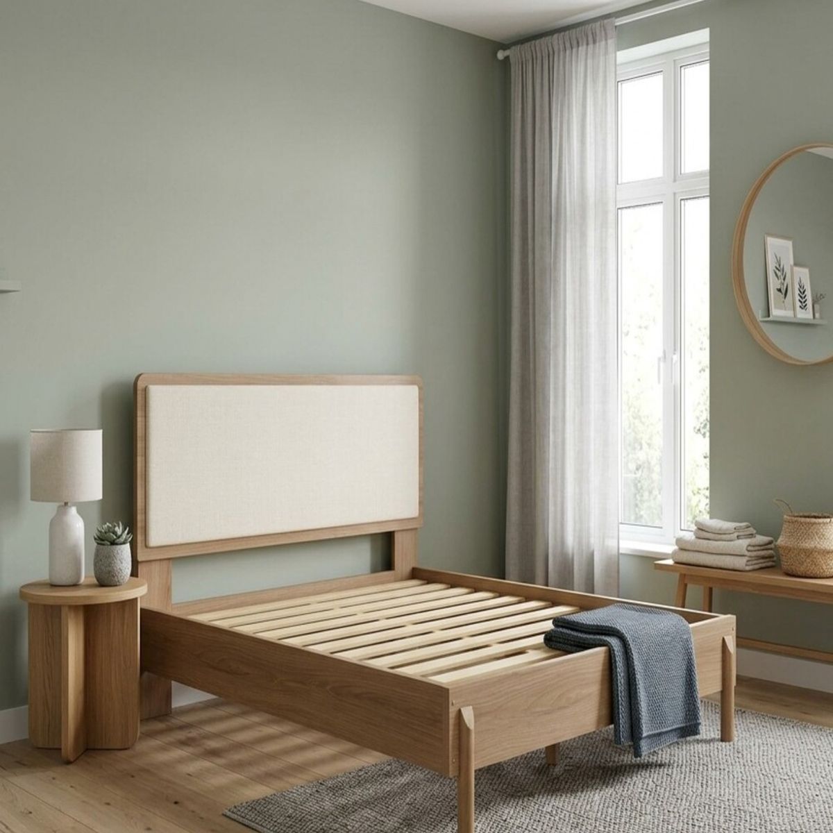 DECOCASA - Cama Oslo King Natural 27052 Madera Decocasa