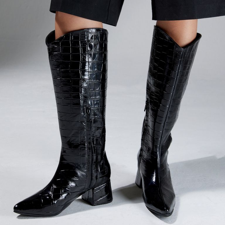 ATHAR Bota Mujer Cuero Negro