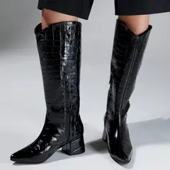 ATHAR - Bota Mujer Cuero Negro