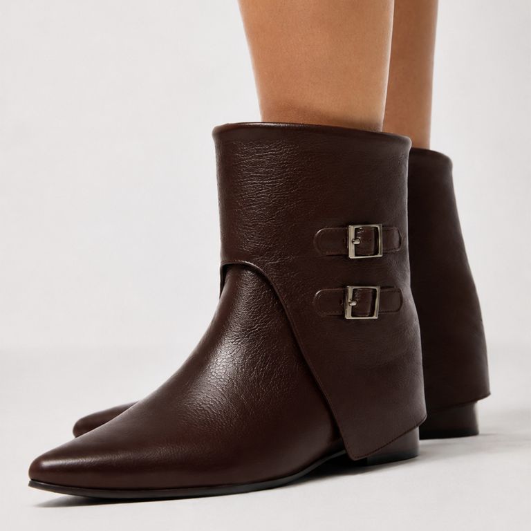 Botin Mujer Cuero Café