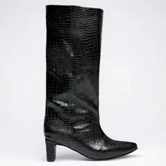 ATHAR - Bota Mujer Cuero Negro
