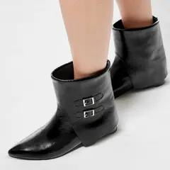 ATHAR - Botin Mujer Cuero Negro