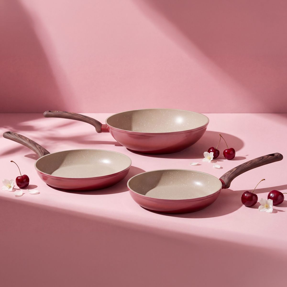 ILKO - Sartén Antiadherente Granito 20 cm Degradé Cherry Ilko