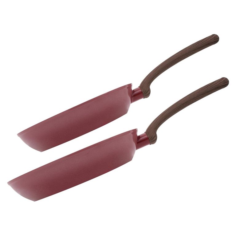 ILKO Set 2 sartenes Antiadherente Granito 20cm y 24cm Degradé Cherry