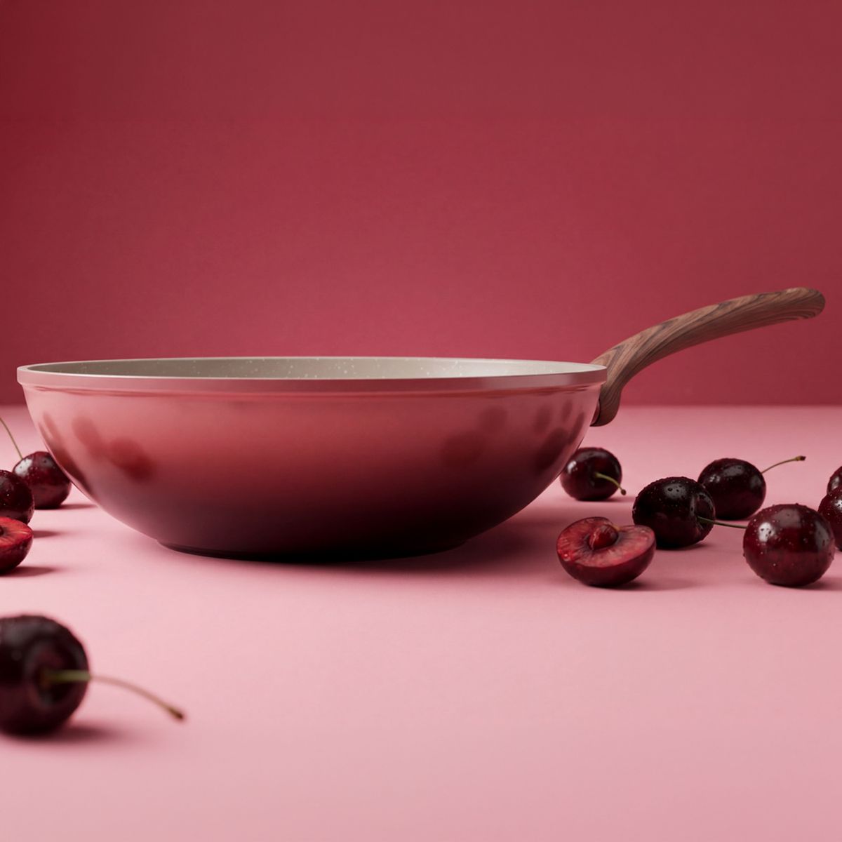 ILKO - Wok Antiadherente Granito 28 cm Degradé Cherry