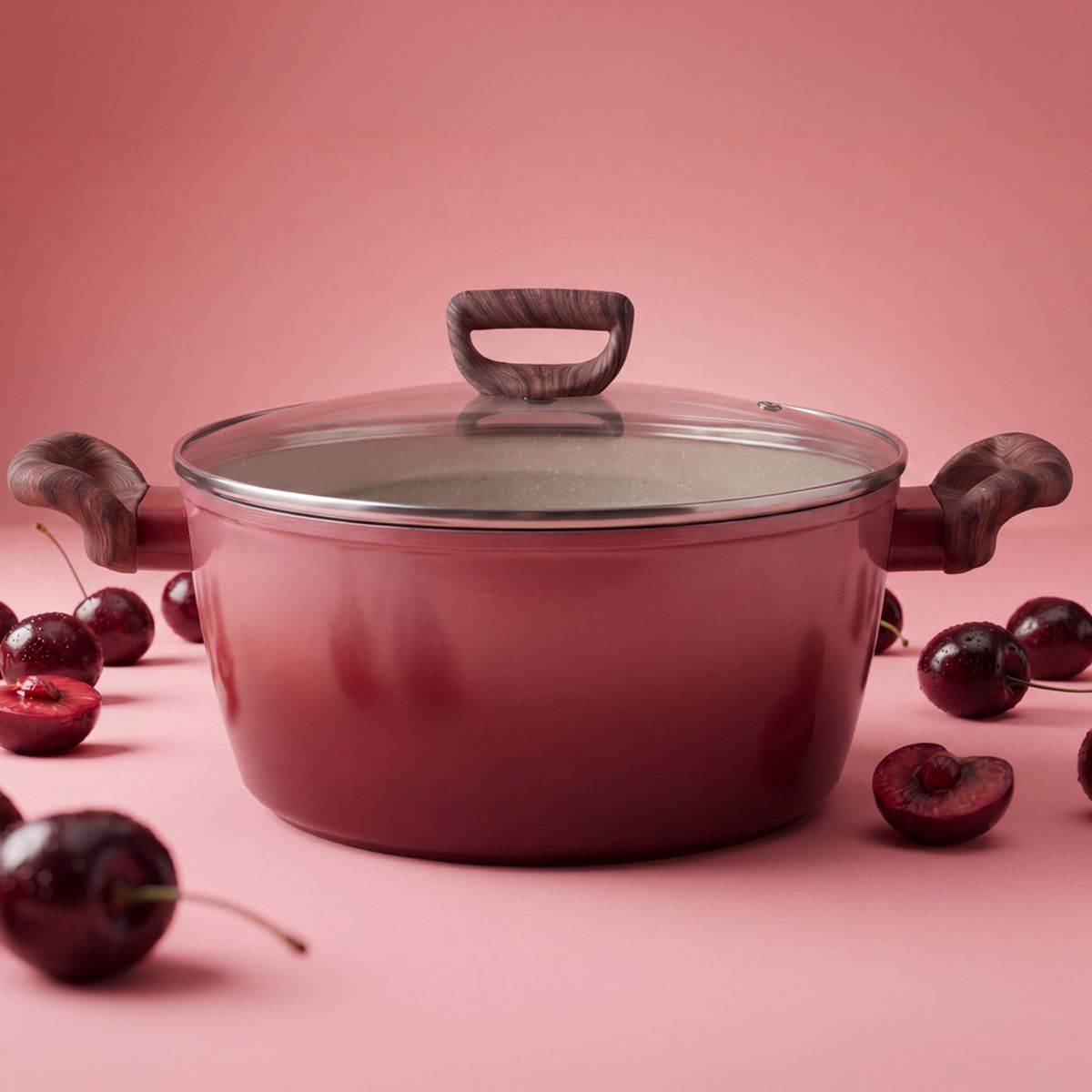 ILKO - Olla Antiadherente Granito 20 cm Degradé Cherry Ilko