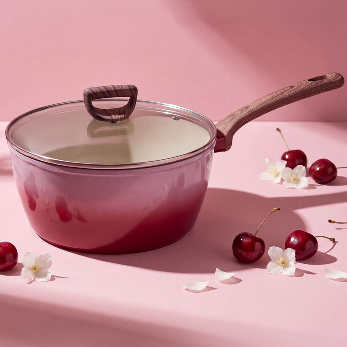 ILKO - Olla Cacerola Antiadherente Granito 18 cm Degradé Cherry Ilko