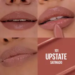 MAYBELLINE - Serum Lipstick Satín, Labial con Ácido Hialurónico, 101 Upstate