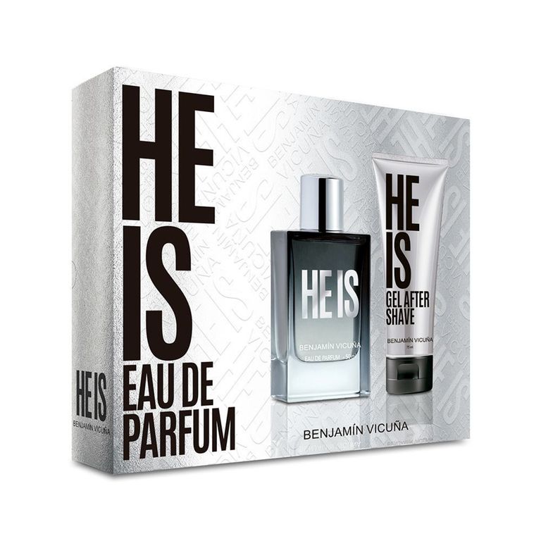 Set Perfume Hombre He Is EDP + After Shave 50ml + 75g