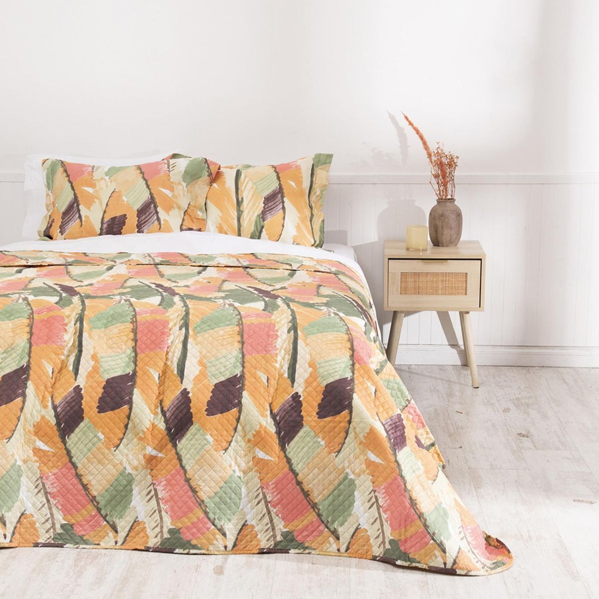 MASHINI - Quilt Cordoba Estampado 2 Plazas Plumas Mashini