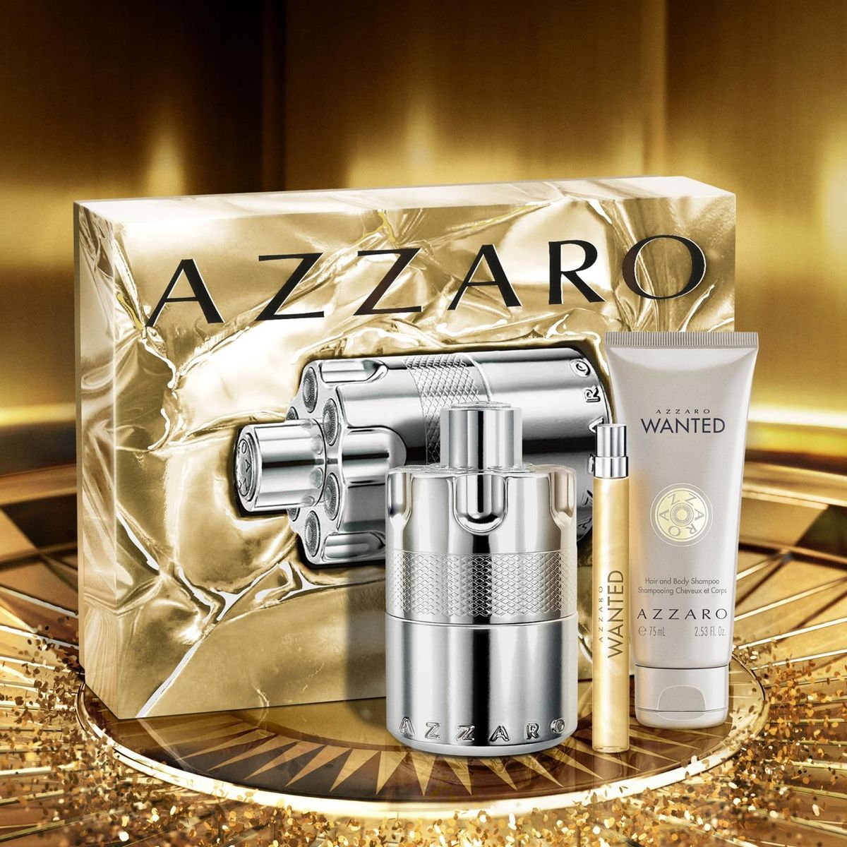 AZZARO - Wanted Hombre EDP Set 100ml + Hair & Body 75ml + 10ml Azzaro
