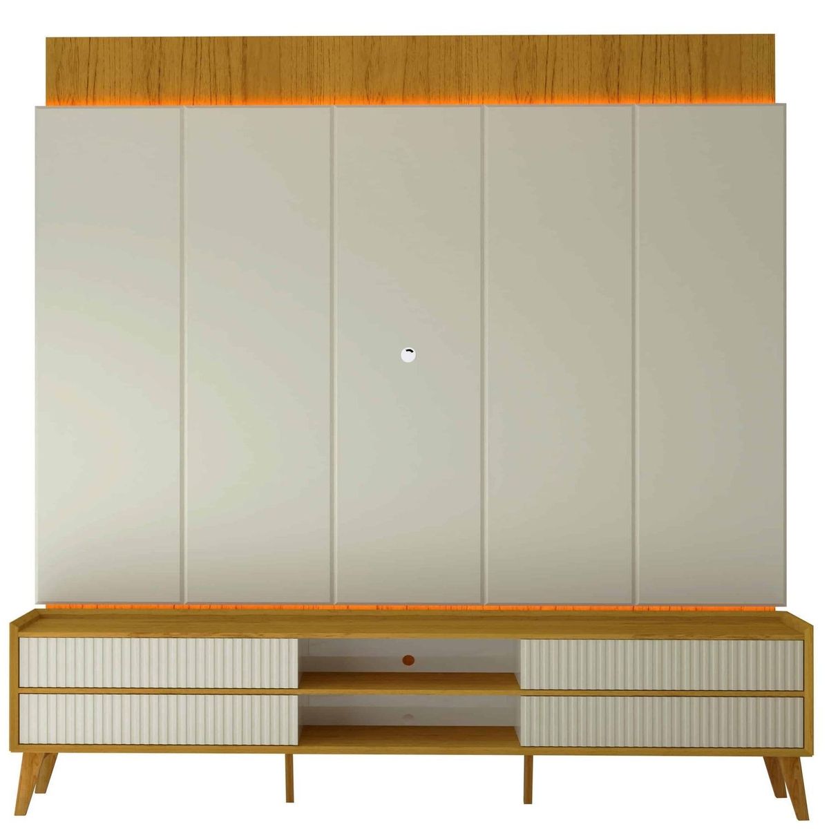 DECOCASA - Rack + Panel Magnifico Led 2.2 Natural/Off White Decocasa