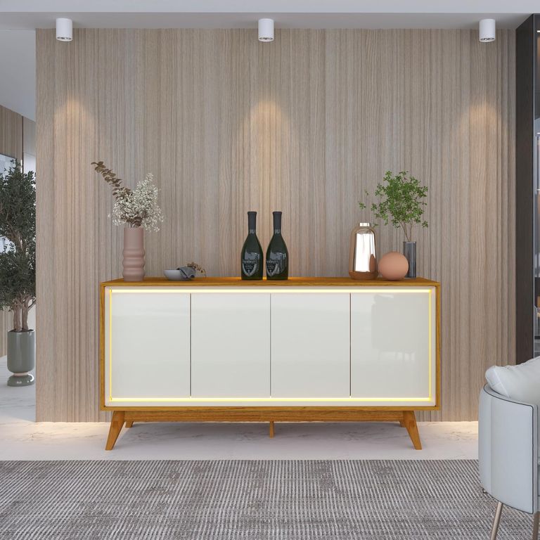 DECOCASA Buffet 4P Requinte 1.6 Con Luces Led Natural/Ow