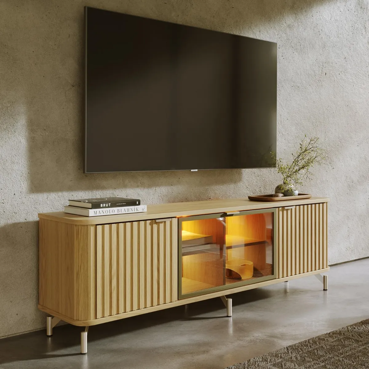 DECOCASA - Rack Neon Float 1 7 Carvalho Decocasa