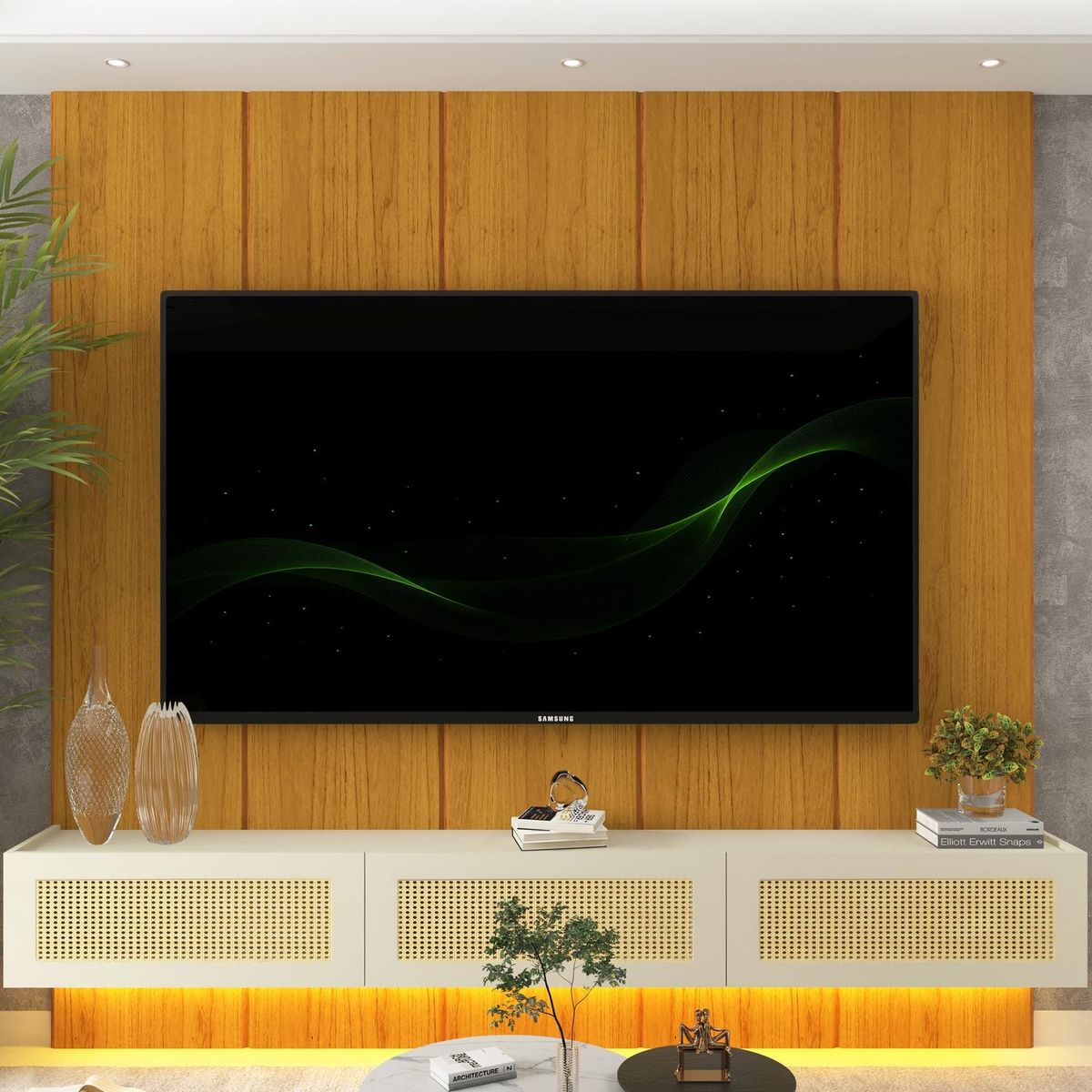 DECOCASA - Home 2.2 Realce Native Ratan Led Natural/Off White Decocasa