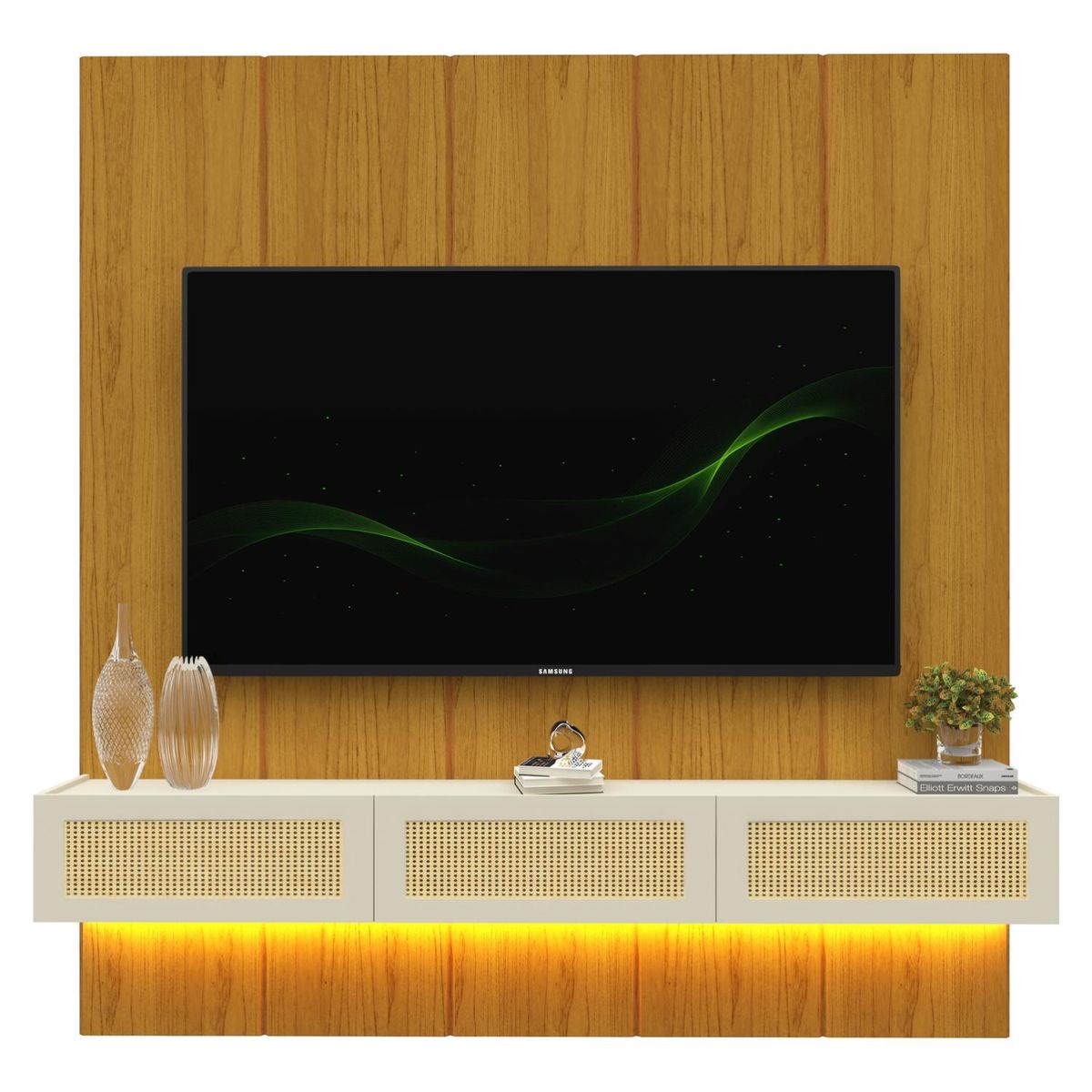 DECOCASA - Home 2.2 Realce Native Ratan Led Natural/Off White Decocasa