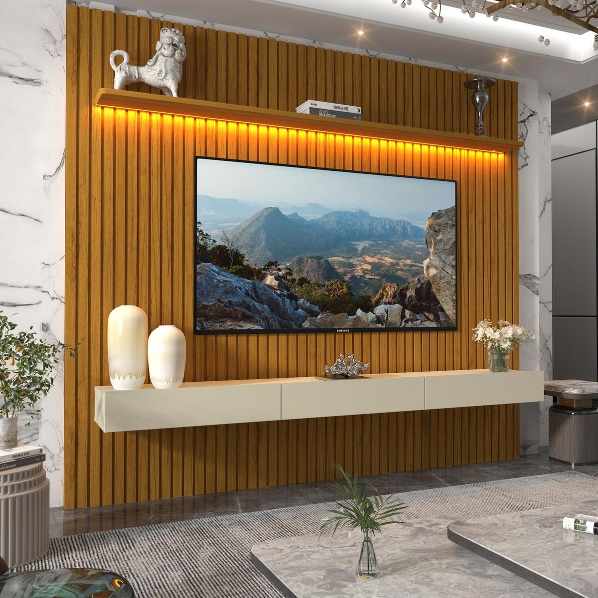 DECOCASA - Home Nobre Led 1.85 Natural/Off White Decocasa