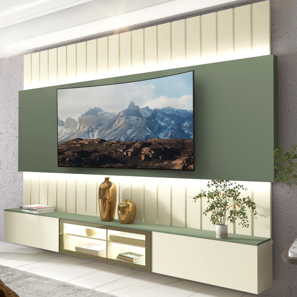 DECOCASA - Home Soberano Led 2.3 Off White/Verde Decocasa