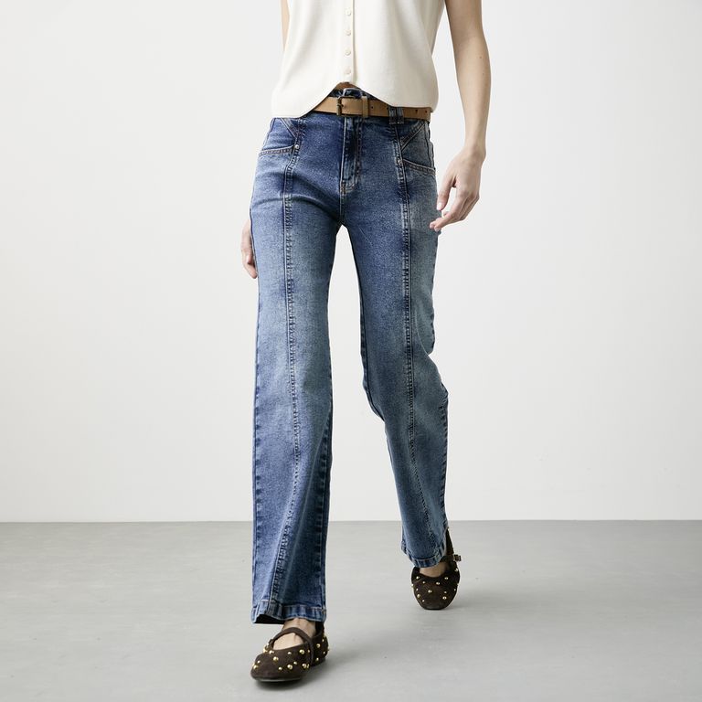 Jeans Tiro Medio Mujer