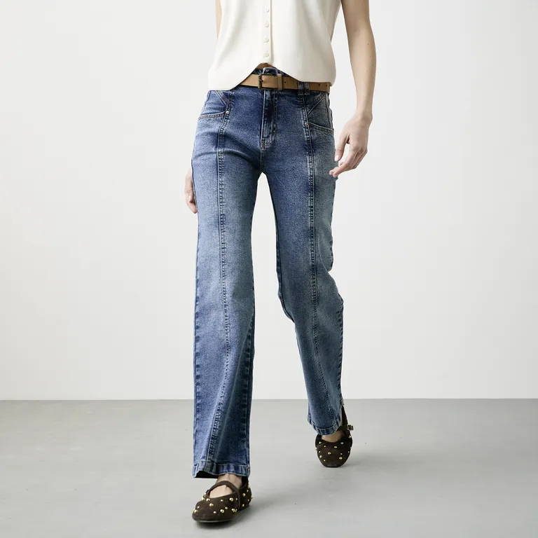 Jeans Tiro Medio Mujer