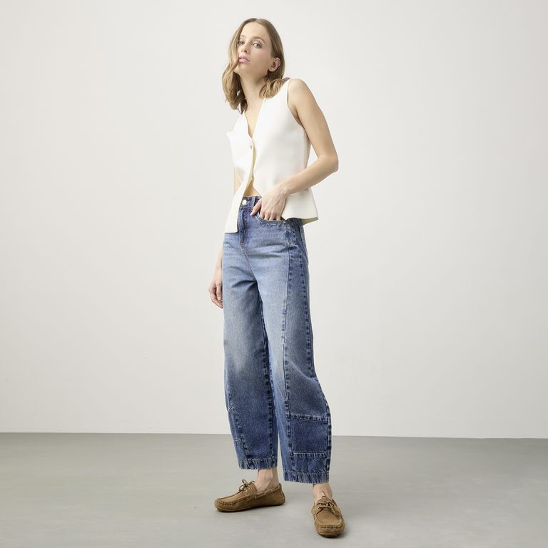 Jeans Tiro Medio Mujer