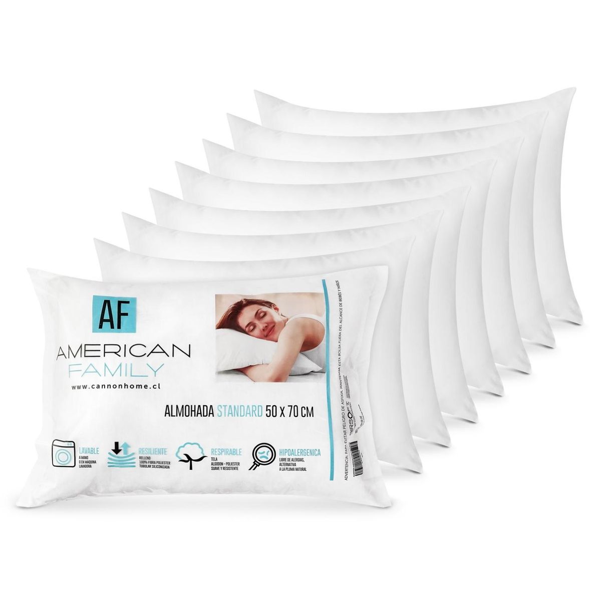 AMERICAN FAMILY - Set 8 Almohadas 50X70 Cm Cannon